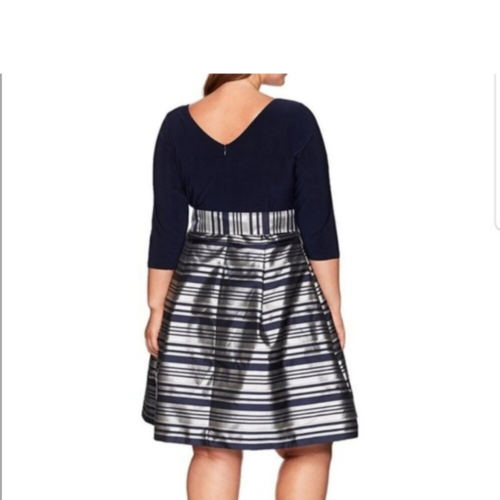 Jessica Howard Navy and Silver Fit & Flare Dress - Picture 2 of 8